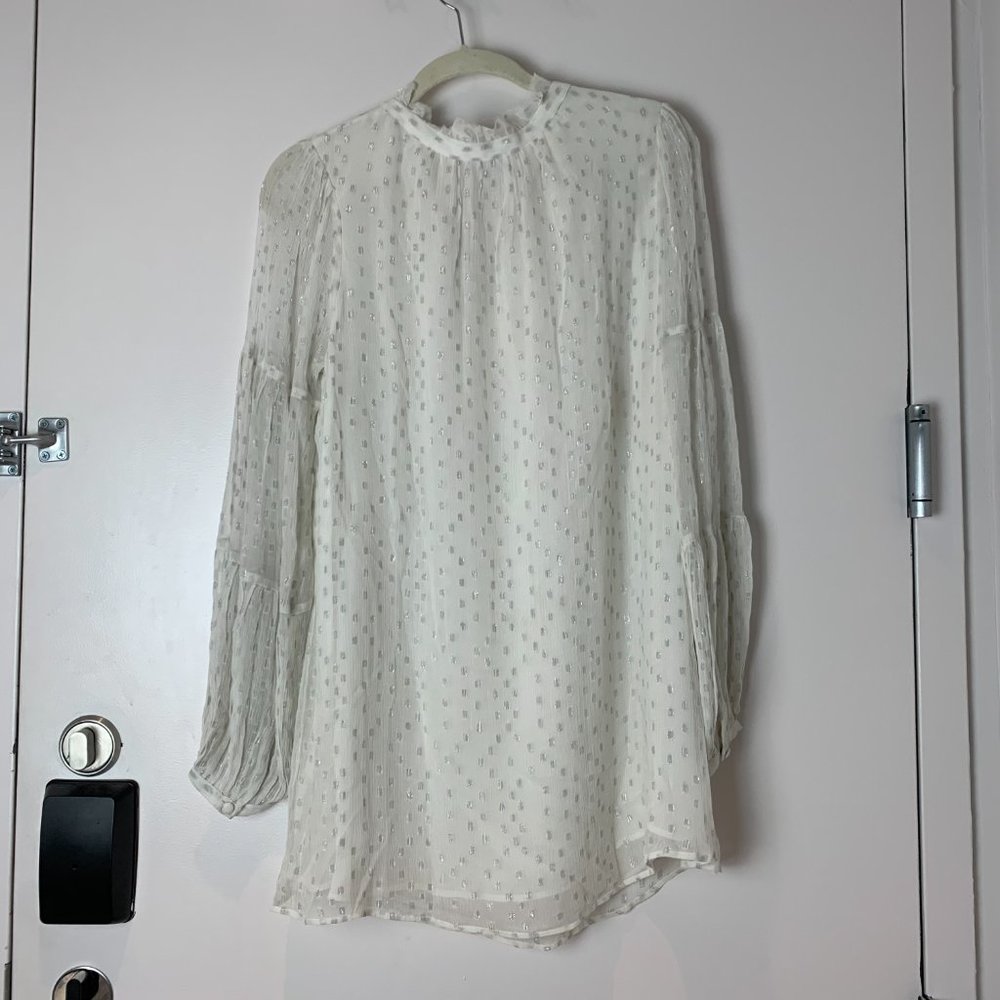 NWT FRAME Shirred Printed Mock Shift Dress - Picture 10 of 11